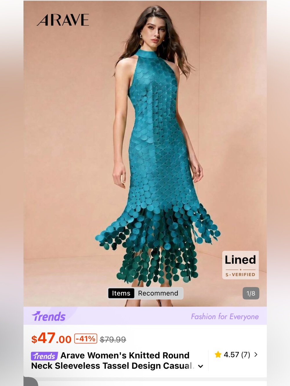 Teal Halter Midi Dress with Disc Detailing
